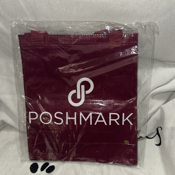 Oversized Double-handle Tote Burgundy and white Poshfixings exclusive New - Picture 6 of 7